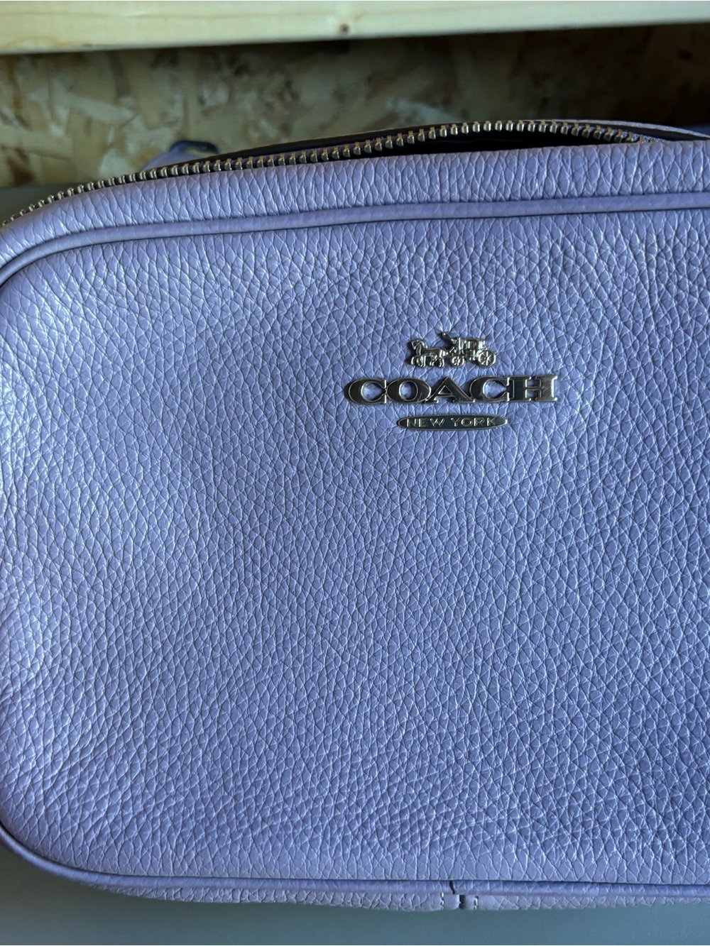 COACH Pebbled Leather Crossbody Bag in Lavender Lilac